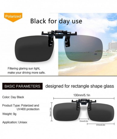 Oval Clip-on Sunglasses- Unisex Polarized Frameless Rectangle Lens - 2 Black - CW182HRX66I $24.02