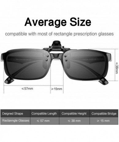 Oval Clip-on Sunglasses- Unisex Polarized Frameless Rectangle Lens - 2 Black - CW182HRX66I $24.02