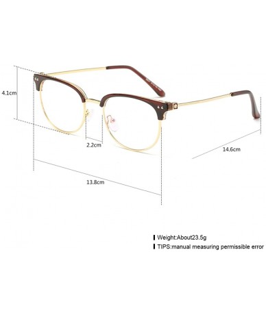 Oval Plastic Flat Oval Lens Retro Eyewear - Brown Frame - CT17YKAZ2T7 $23.37