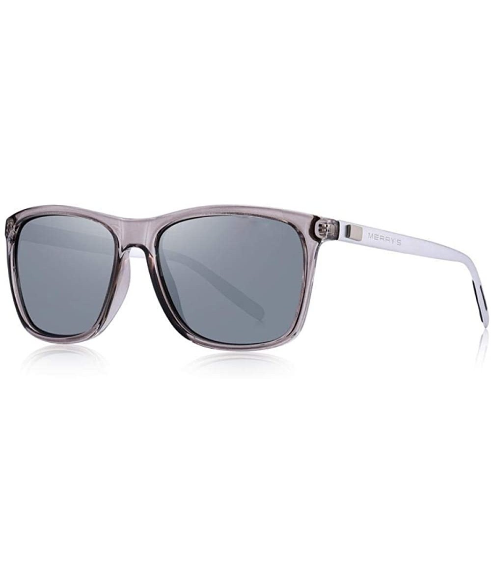 Square DESIGN Men Women Classic Square Polarized Sunglasses Aluminum Legs C01 Black - C05 Silver - C318XDWWXMI $32.00