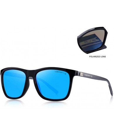 Square DESIGN Men Women Classic Square Polarized Sunglasses Aluminum Legs C01 Black - C05 Silver - C318XDWWXMI $32.00