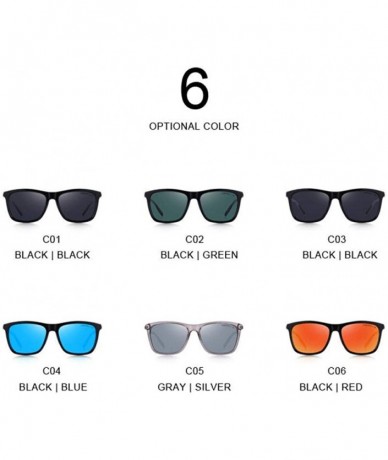 Square DESIGN Men Women Classic Square Polarized Sunglasses Aluminum Legs C01 Black - C05 Silver - C318XDWWXMI $32.00