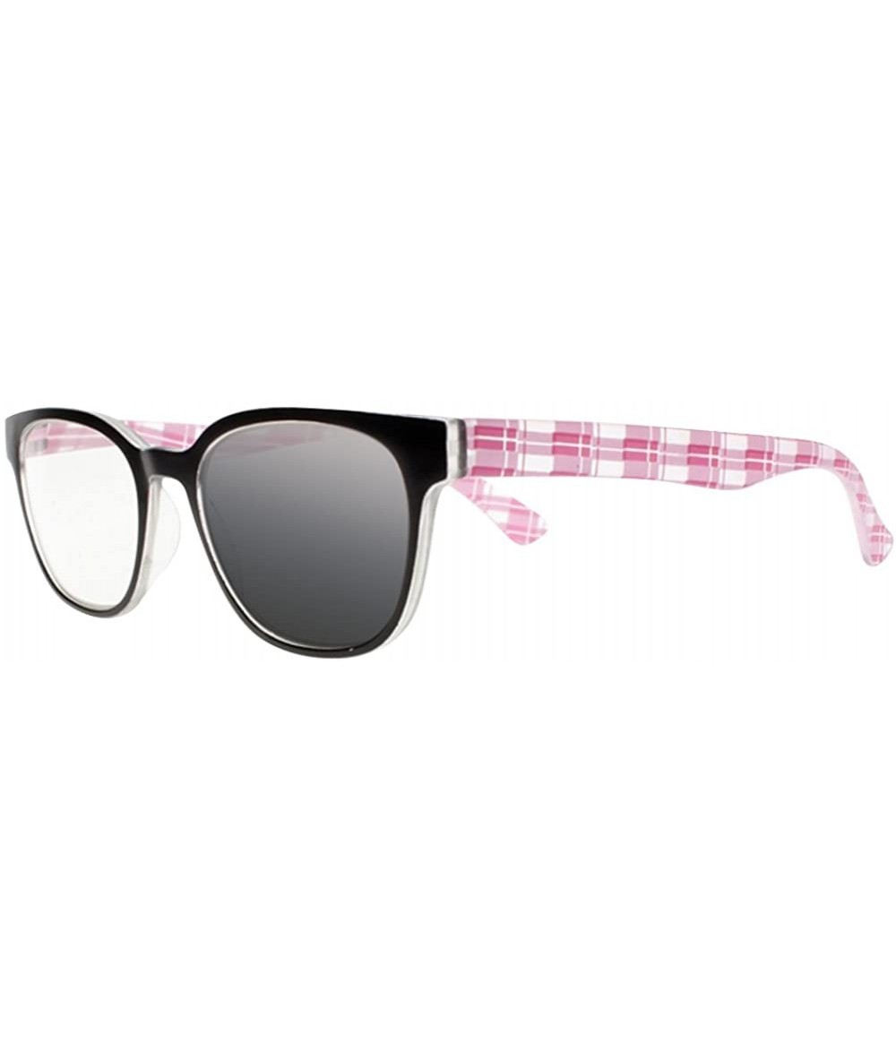 Square Transition Photochromi Check Pattern Square Nerd Reading Glasses UV400 Sunglasses - Pink - CH18CLUYMXD $35.64