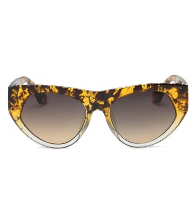 Oversized Women Fashion Retro Vintage Round Cat Eye Designer Sunglasses - Tortoise - CZ18I52OEES $18.86