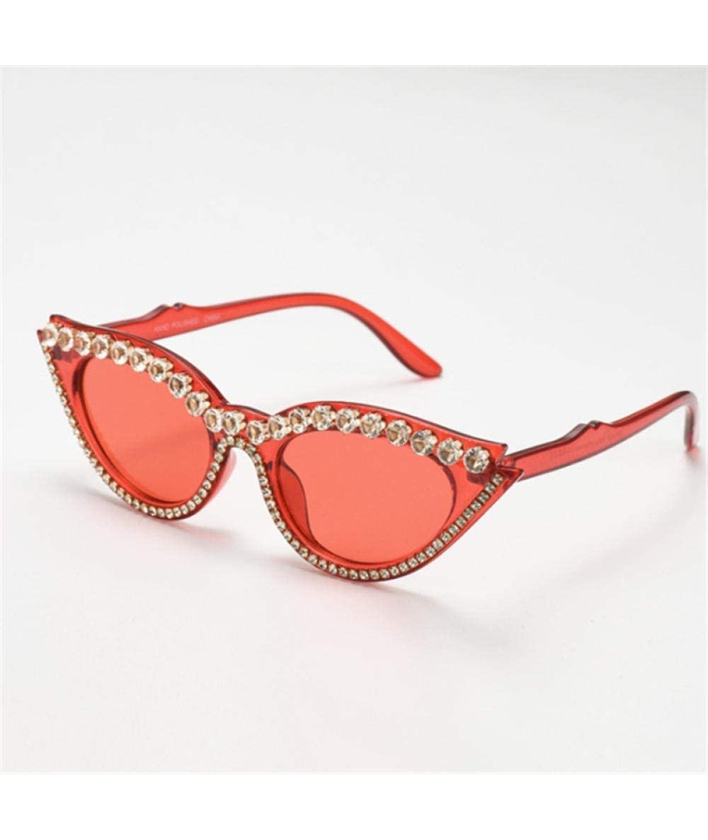 Cat Eye Sexy Cat Eye Sunglasses Women Trendy Rhinestone Sun Glasses Fmale Luxury Brand Deisgner Vintage Lens Eyewear - CY1907...