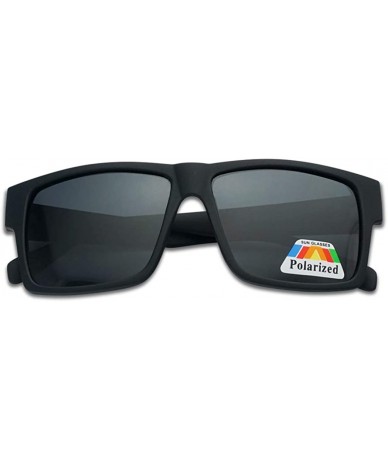 Oversized Polarized Classic Square OG Eazy E Flat Top Super Dark Lifestyle Sunglasses - Black - C01254L2JS7 $20.55