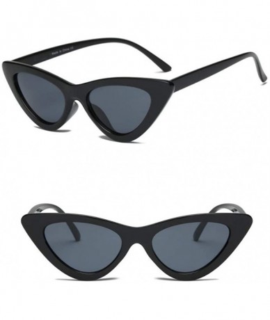 Cat Eye Women Retro Vintage High Pointed UV Protection Cat Eye Fashion Sunglasses - Black - 2 Pack - CI18K3W8K4L $23.41