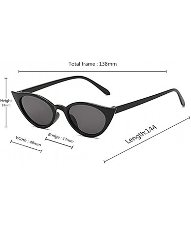 Sport Men and women Cat's eye Fashion Small frame Sunglasses Retro glasses - Black - CG18LLC2QAU $17.20