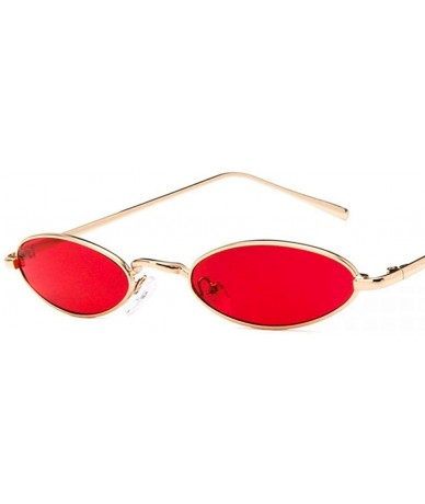 Oval Droplets Oval Sunglasses Women Retro Small Women Sun Glasses Ladies Eyewear 7 - 2 - C718XE9HSHK $19.33