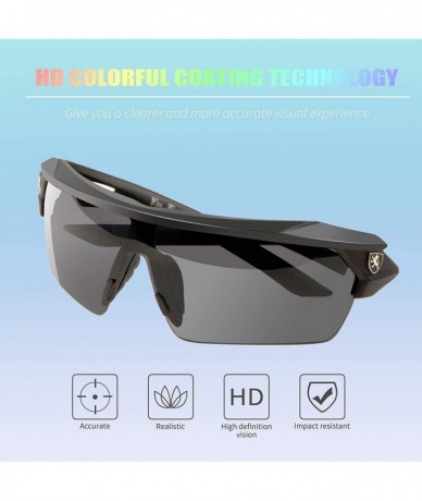 Round Sunglasses Protection Softball Baseball KN P01025 - Black - CR18RZ40LEX $42.95