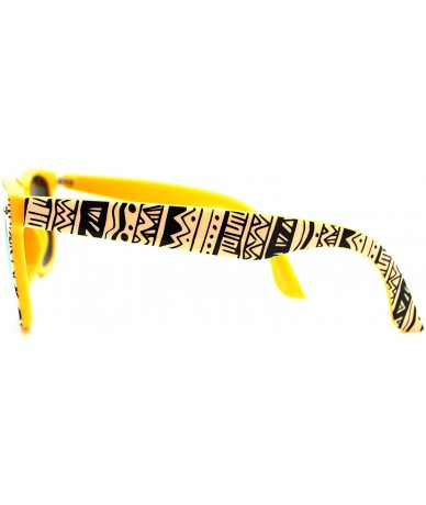 Square Aztec Tribal Print Square Sunglasses Multicolor Mirror Lens - Yellow - CT11PELTCMT $19.82