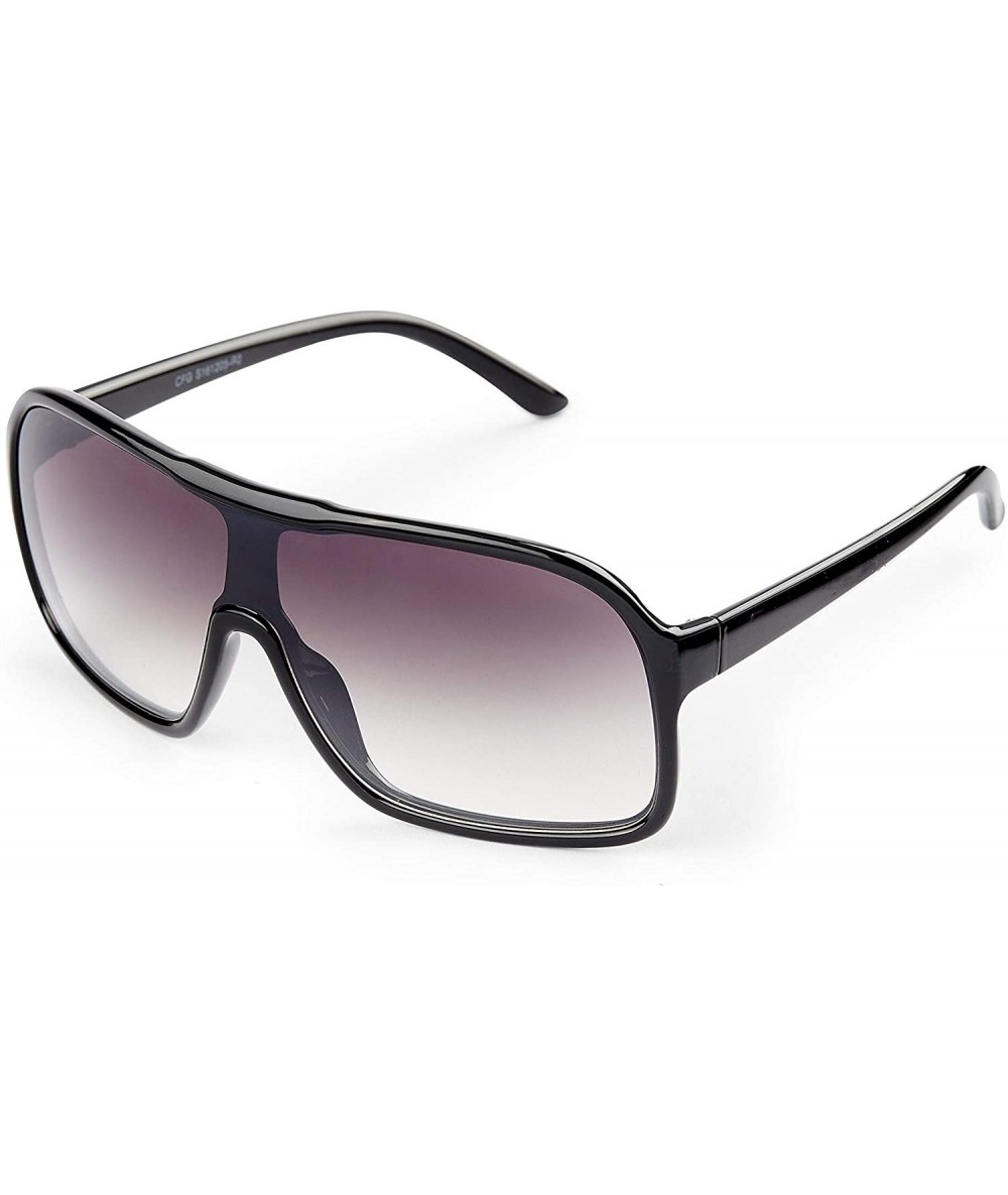 Shield Big and Tall Shield Sunglasses- Black - Black - CT18XOC87IN $49.09