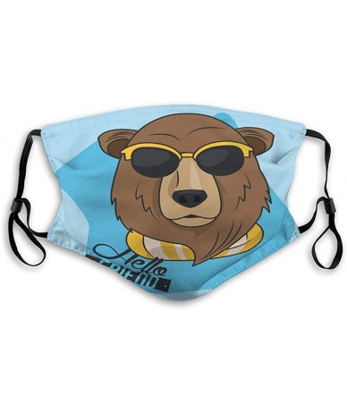 Shield Washable Breathable Shield Funny Bear Grizzly with Sunglasses Cool Style Soft Shield - CL199SCEGE0 $30.22