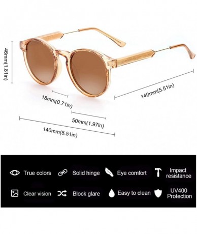 Oversized Polarized Sunglasses for Women Retro Round Womens Sunglasses Vintage Shades - C4 Brown Lens/Brown Frame - CG196CNGW...