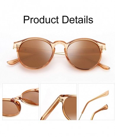 Oversized Polarized Sunglasses for Women Retro Round Womens Sunglasses Vintage Shades - C4 Brown Lens/Brown Frame - CG196CNGW...