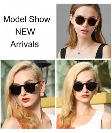 Oversized Polarized Sunglasses for Women Retro Round Womens Sunglasses Vintage Shades - C4 Brown Lens/Brown Frame - CG196CNGW...