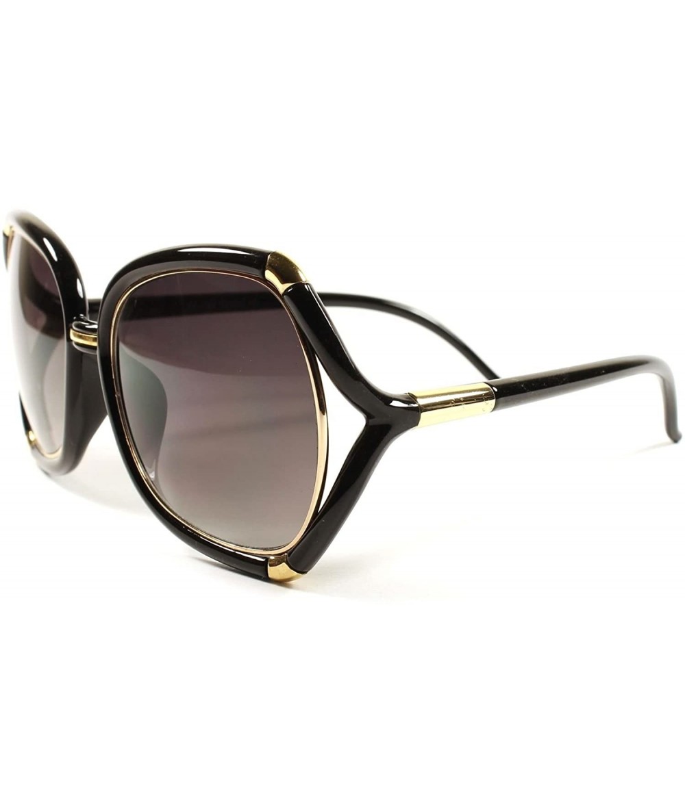 Butterfly Designer Fashion Stylish Vintage Retro Oversized Womens Sunglasses - CQ18O7QO7RI $23.13