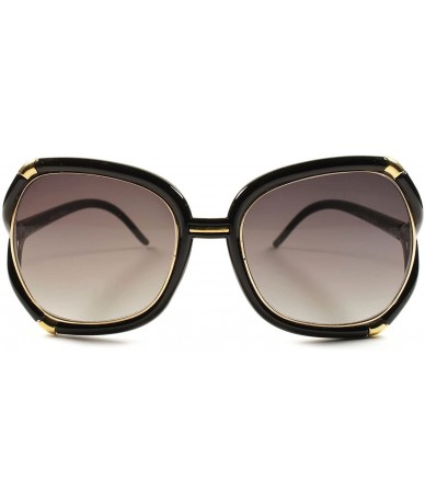 Butterfly Designer Fashion Stylish Vintage Retro Oversized Womens Sunglasses - CQ18O7QO7RI $23.13