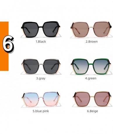 Oversized Vintage Oversize Square Fashion Gradient Sunglasses Frame Women Female - Blue Pink - CG19840AGCK $21.58