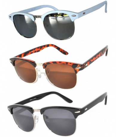 Rimless Half Frame Horned Rim Sunglasses Fashion UV Protection Brand - Half_frame_3p_mix_1d - CO17Y2DD4W8 $27.55