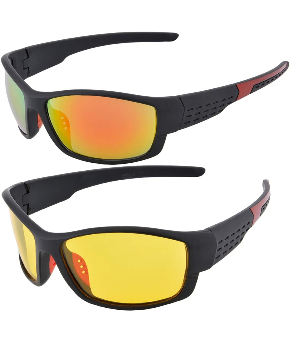 Sport Colorful Full Frame Sport Sunglasses and Fishing Driving Eyewears 2 Glasses Set for Men/Women-SH202 - Set 3 - CX193QL3M...