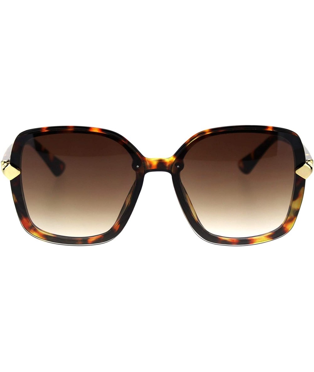 Butterfly Womens Exposed Lens Oversize Plastic Frame Butterfly Chic Diva Sunglasses - Tortoise Brown - CG18T3UQMQ7 $23.78