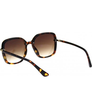 Butterfly Womens Exposed Lens Oversize Plastic Frame Butterfly Chic Diva Sunglasses - Tortoise Brown - CG18T3UQMQ7 $23.78