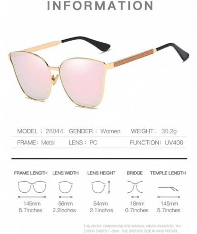 Cat Eye Lady cat eye fashion large frame glasses metal classic sunglasses UV400 - Black - CS18XS9SQAU $40.38