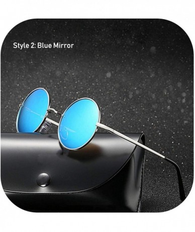 Goggle Retro Classic Vintage Round Polarized Sunglasses Men Sun Glasses Women Metal Frame Black Lens Eyewear Driving - CO1985...