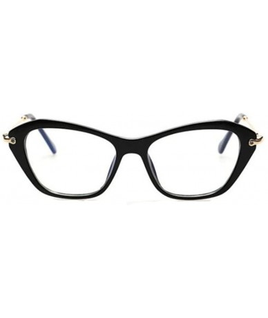 Semi-rimless Women Cat Eye Glasses Classic Optical Vintage Glasses Frame Eyeglasses - Black - CT182E2O276 $17.94