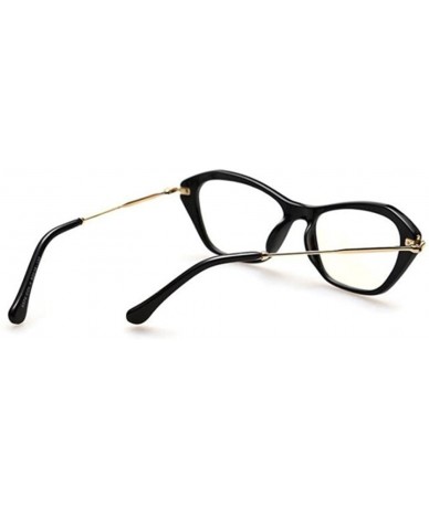 Semi-rimless Women Cat Eye Glasses Classic Optical Vintage Glasses Frame Eyeglasses - Black - CT182E2O276 $17.94