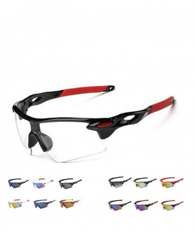 Semi-rimless Polarized Sunglasses Men Explosion Proof Baseball - Black Frame Red Flat Mirror - CV190DW8ZXT $24.74