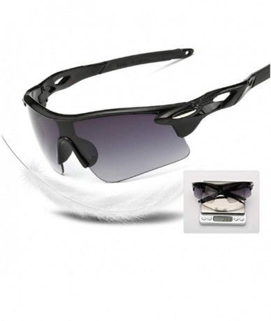 Semi-rimless Polarized Sunglasses Men Explosion Proof Baseball - Black Frame Red Flat Mirror - CV190DW8ZXT $24.74