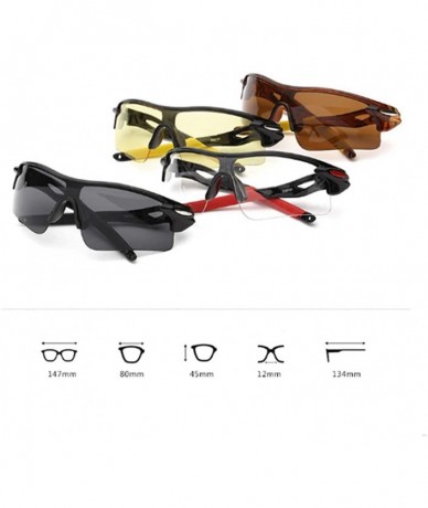 Semi-rimless Polarized Sunglasses Men Explosion Proof Baseball - Black Frame Red Flat Mirror - CV190DW8ZXT $24.74