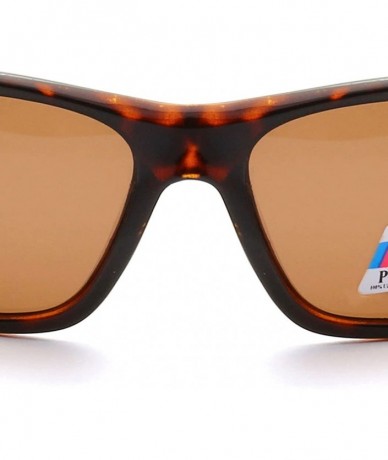 Square Polarized Sporty Square Framed Polarized Sunglasses UV400 - Leopard Brown - C412KW902I5 $17.50