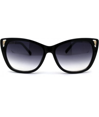 Butterfly Cat Eye Hallow Tip Hinge Womens Butterfly Sunglasses - Black Gold - CJ12F5TPVOR $18.43