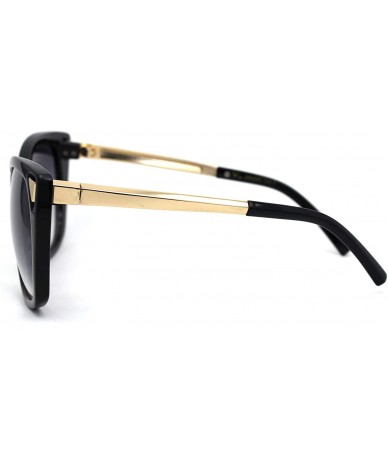 Butterfly Cat Eye Hallow Tip Hinge Womens Butterfly Sunglasses - Black Gold - CJ12F5TPVOR $18.43