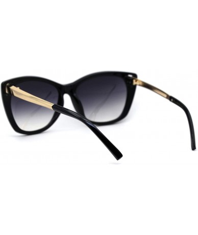 Butterfly Cat Eye Hallow Tip Hinge Womens Butterfly Sunglasses - Black Gold - CJ12F5TPVOR $18.43