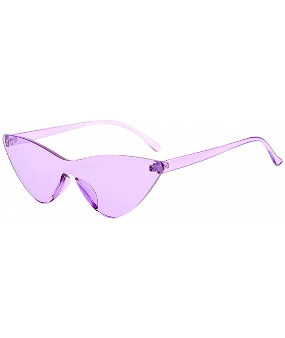 Rimless Sunglasses for Women Cat Eye Sunglasses Vintage Sunglasses Retro Oversized Glasses Eyewear Rimless Sunglasses - CF18Q...