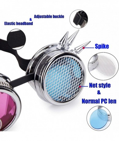 Goggle Steampunk Kaleidoscope Goggles Rainbow Crystal - Silver - CZ18KAC0MU5 $22.33