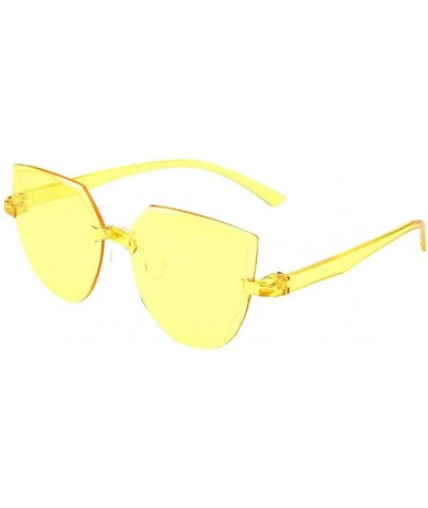 Rectangular Frameless Multilateral Shaped Sunglasses One Piece Jelly Candy Colorful Unisex - C - CM190G740MX $15.02