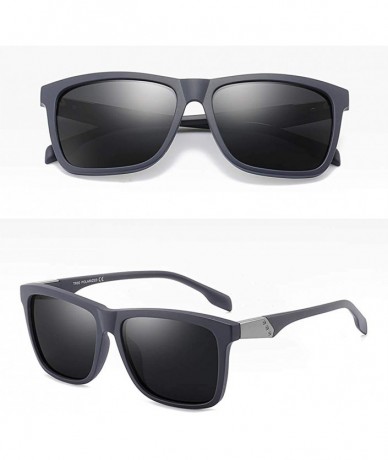 Square Square Sunglasses Polarized Men TR90 Sun Glasses For Men TAC UV400 - Dark Blue - C318M3SAIK6 $21.53