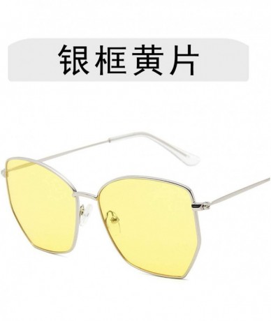 Oversized Fashion Vintage Sunglasses Lens Sun Glasses Women Retro Polygon Luxury Mirror Metal Frame Oversized - 6 - C9198ZA5O...