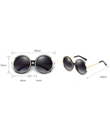 Round New Oversized Sunglasses Women Brand Designer Round Sexy Party Eyewear UV400 - Silver - CB18LQ0Y3CI $23.07