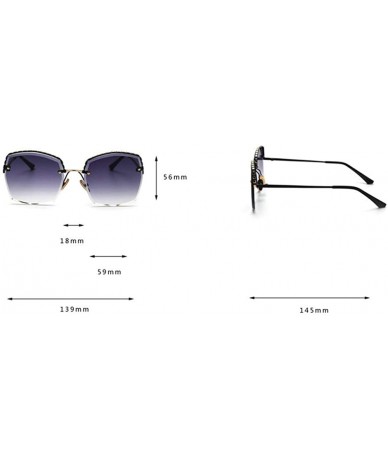 Square sunglasses Rhinestone Sunglasses oversized gradient - Purple - CK18QDMG9Q9 $24.71