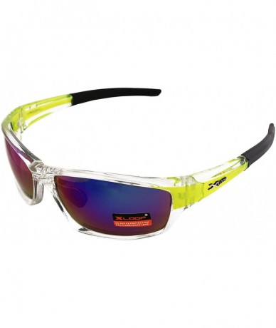 Wrap Men's Polycarbonate Sport Wrap Sunglasses - Clear Lime Green - CA18IHIE86N $18.28