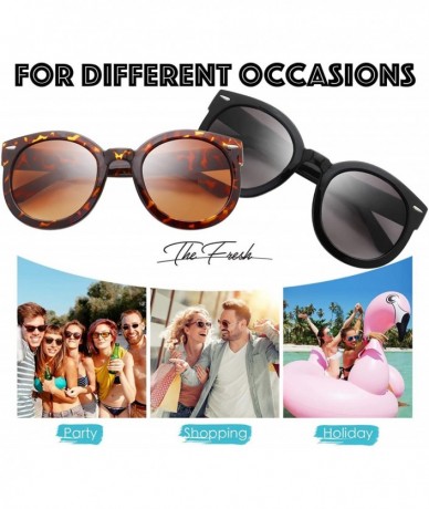 Oversized Women's Designer Inspired Oversized Round Circle Sunglasses Retro Fashion Style - 21-black & Tortoise - CD18OTG4RN4...