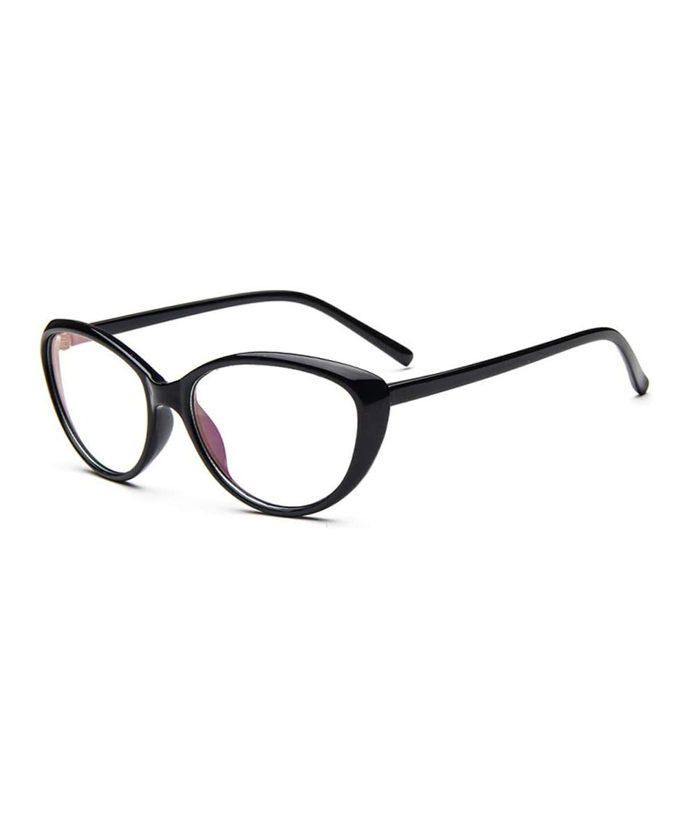 Cat Eye Fashion Nearsighted Cat Eye - 1.75 Myopia Glasses Womens Black Frame Cateye Style Distance Spectacles - Black - CU18Q...