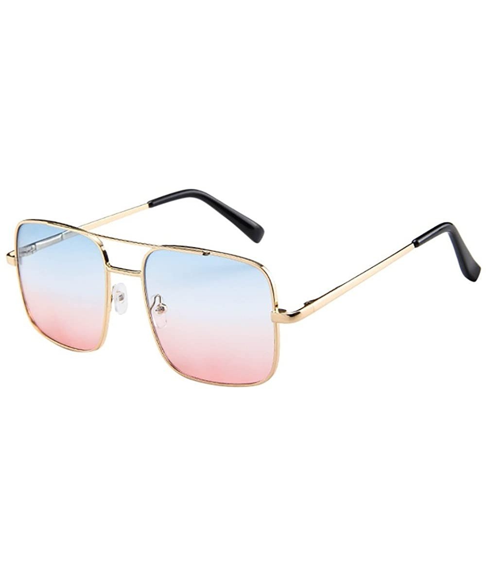 Oversized Sunglasses Vintage Rectangle Oversized Glasses - D - C318QMX69DD $16.80