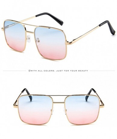 Oversized Sunglasses Vintage Rectangle Oversized Glasses - D - C318QMX69DD $16.80